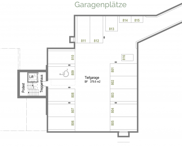 Garagenplatz Klein (Tiefgarage)