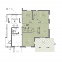 Wohnung 002 Erdgeschoss mit Treppe ins Untergeschoss + Hobbyraum