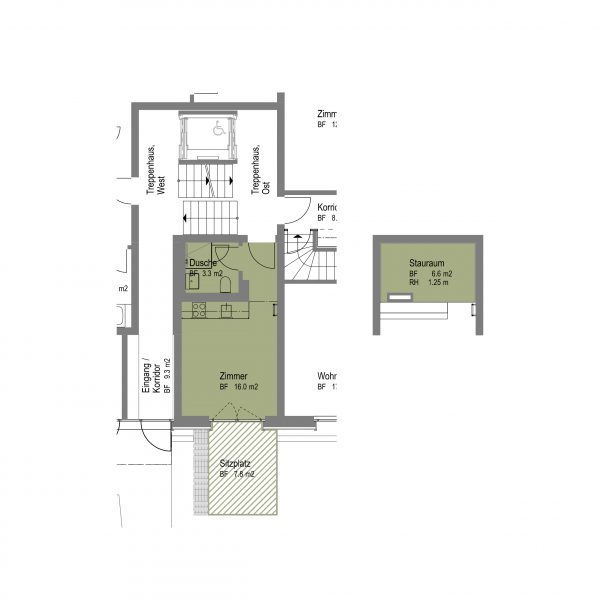 Wohnung 003 Erdgeschoss mit Raumhöhe 3.79 m